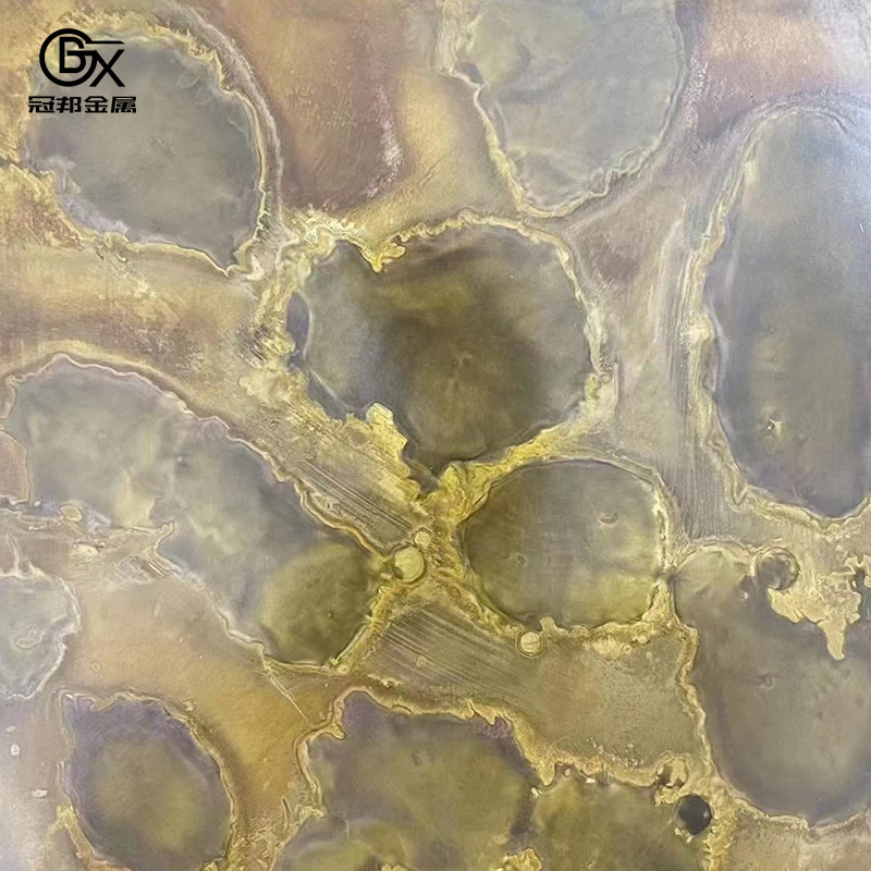 黄青红古铜不锈钢板做旧处理工艺表面蚀刻拉丝不锈钢装饰饰面墙板