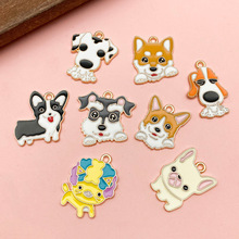 卡通滴油可爱小狗狗柯基挂件吊坠diy钥匙扣手链饰品配件跨境热销