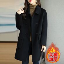 毛呢外套女2023秋冬新款加厚韩版修身显瘦中长款呢子大衣潮