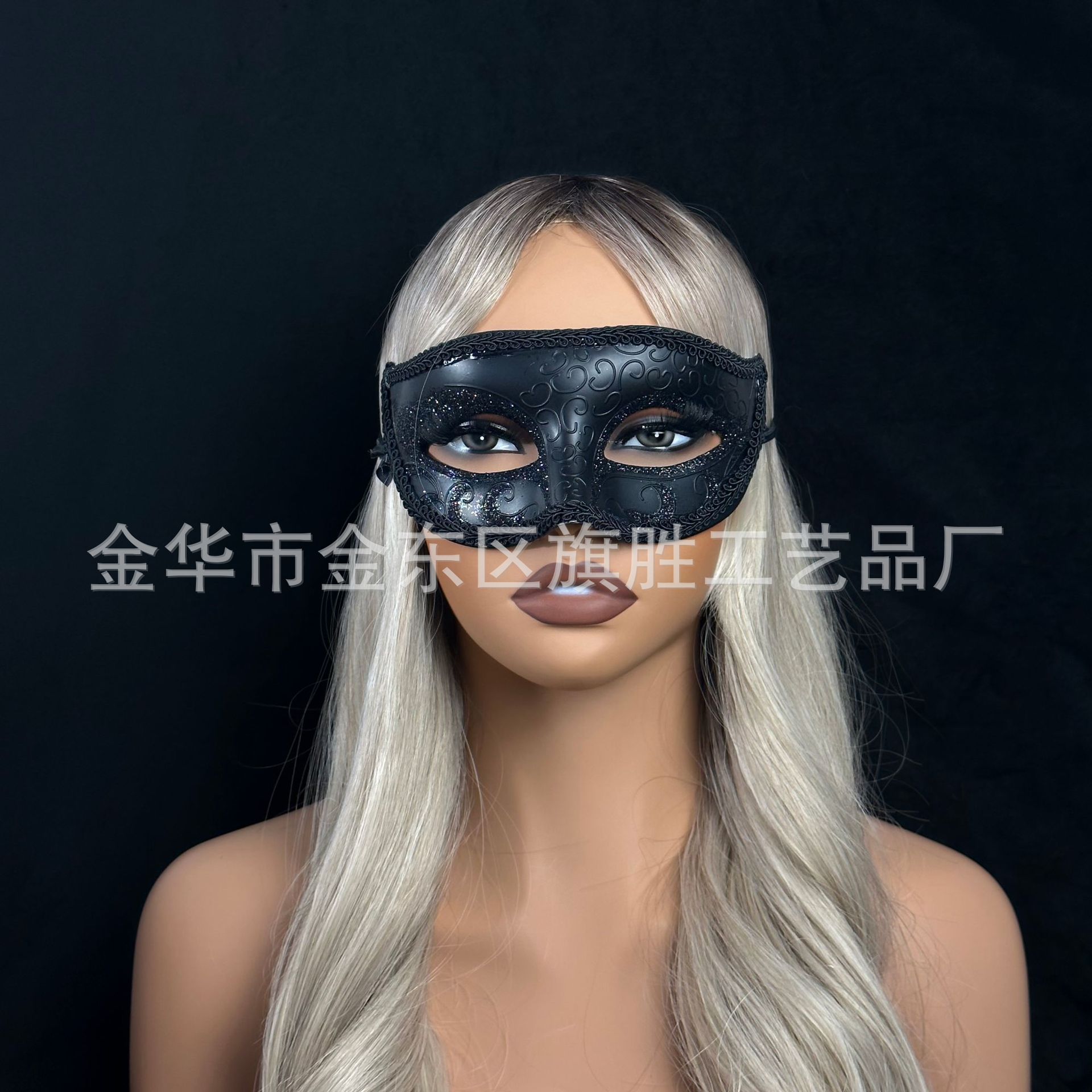 Máscara veneciana plana tallada para Navidad y Halloween, estilo misterioso