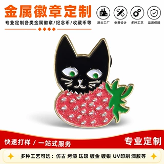 源头工厂定制金属徽章 烤漆加金葱粉工艺企业礼品定制金属徽章