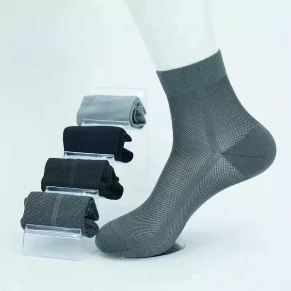 Socks Men's Summer Thin Mesh Sweat-Absorbent Casual Socks Mid-Calf Socks Business Socks Solid Color Men's Socks Summer Breathable Socks