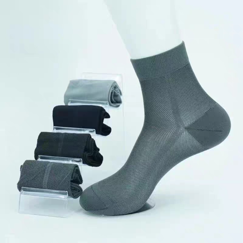 Socks Men's Summer Thin Mesh Sweat-Absorbent Casual Socks Mid-Calf Socks Business Socks Solid Color Men's Socks Summer Breathable Socks