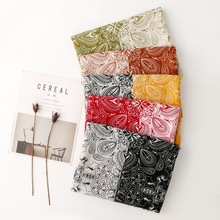 围巾女秋冬季日韩名媛时尚双拼小佩斯利腰果花丝巾旅游度假披肩女