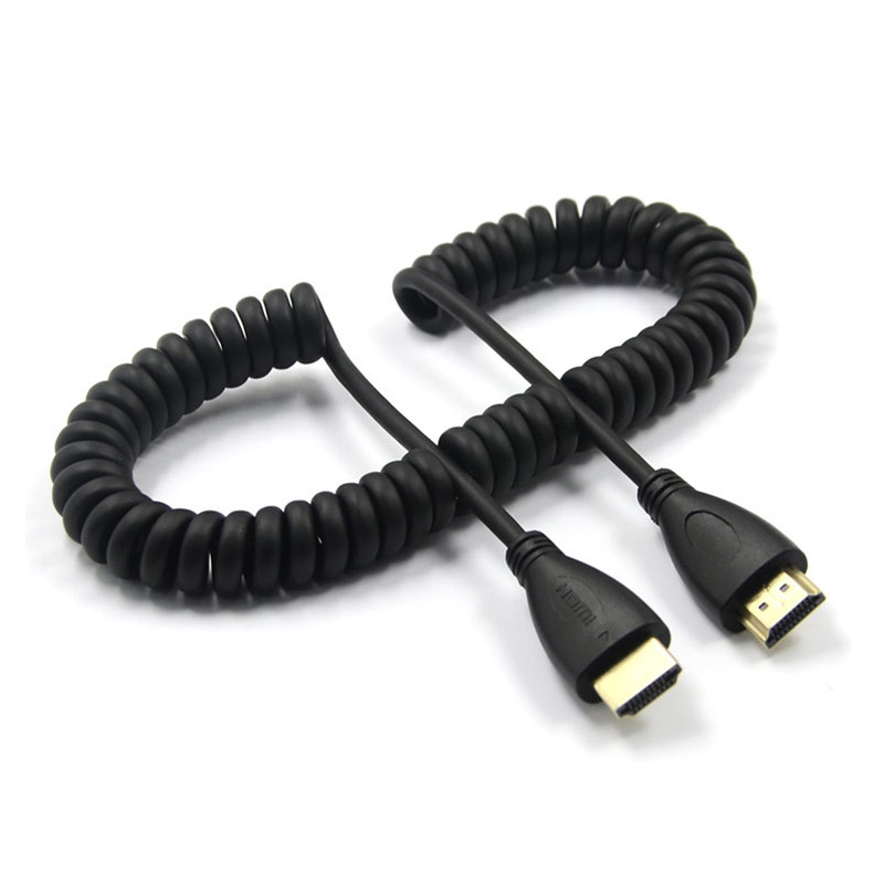 HDMI2.0 スプリングケーブル A-D サイドベンド 90 ° 4K60HZ対応の伸縮性スプリングケーブル一眼レフカメラ用ケーブル|undefined