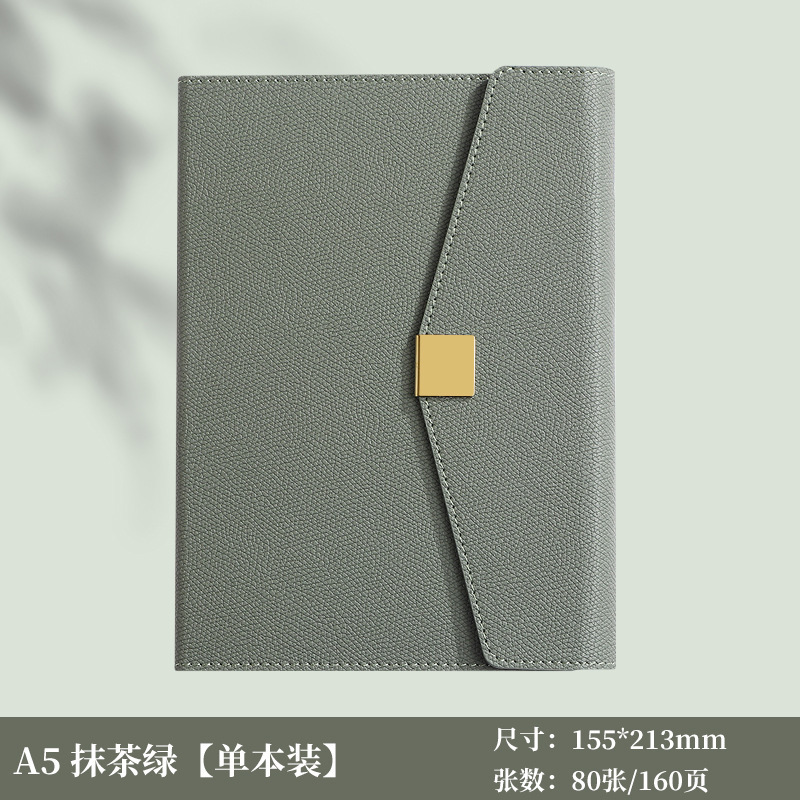 Cuaderno de notas de negocios tri-plegable A5 caja de botón cuadrada puede fijar LOGO alto valor de la cara acompañante de regalo de mano cuaderno de notas de oficina