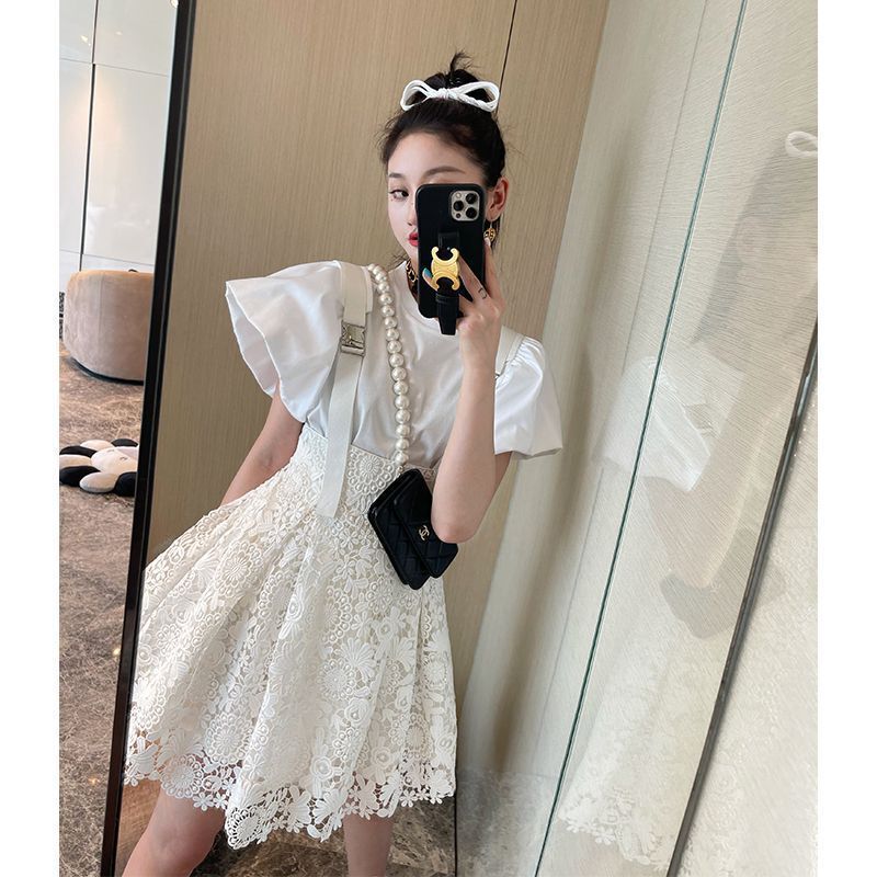 甜美少女洛丽塔蝴蝶结连衣裙夏季新款减龄收腰公主长裙子女|undefined