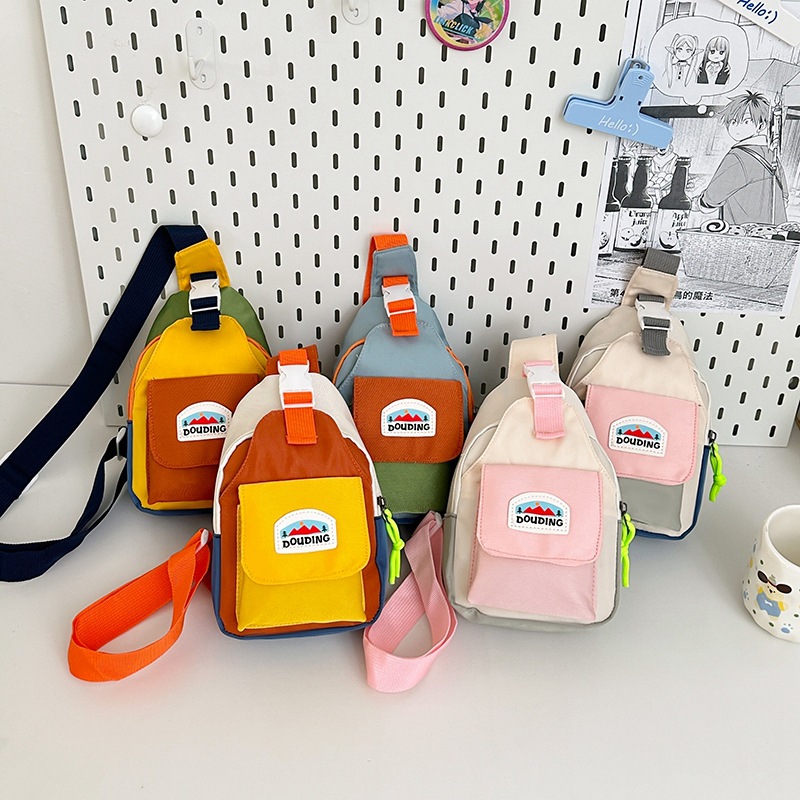 Bolsa de pecho de moda coreana para niños de color contrastante, bolso de ocio, bolso de bebé, nuevo bolso de comercio exterior