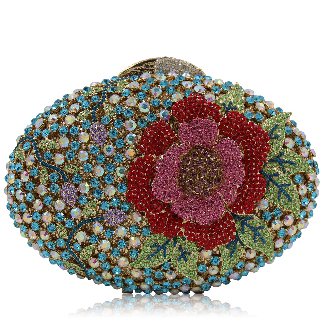 Huevo de ganso, una flor con diamantes, bolsas de cena, bolsas de diamantes transfronterizas, bolsas de joyas, bolsas de mano, bolsas de embrague