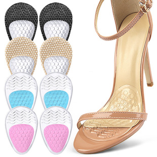 Gel Honeycomb Forefoot Pad High Heels Anti-Wear Forefoot Half Size Pad Soft Shock-Absorbing Particle Massage Water Pattern Anti-Slip Patch