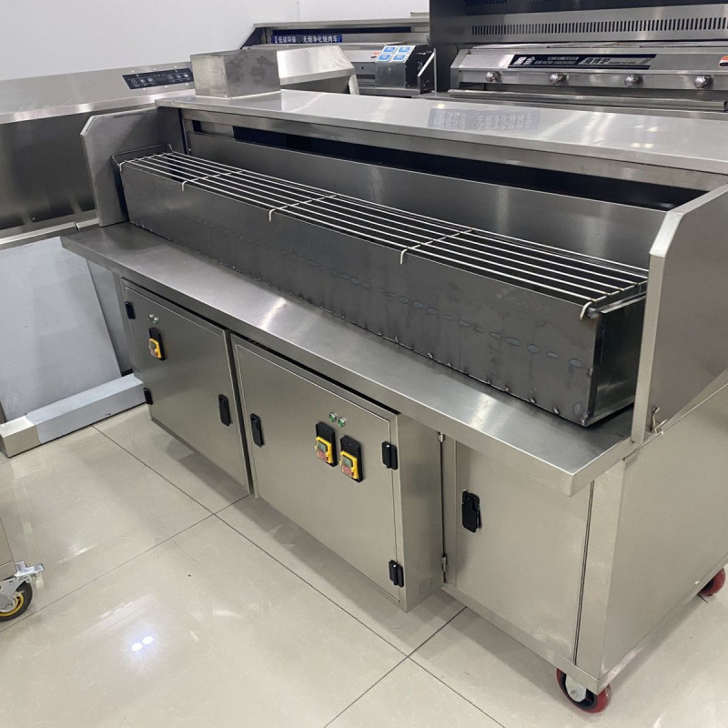 hidráulico y electricidad compuesto sin humo purificador de carro de barbacoa comercial purificador de humo de aceite de barbacoa ecológico puesto de carro de barbacoa