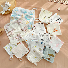 Baby 6-layer gauze mouth towel square children's bamboo cotton handkerchief gauze square towel baby face towel