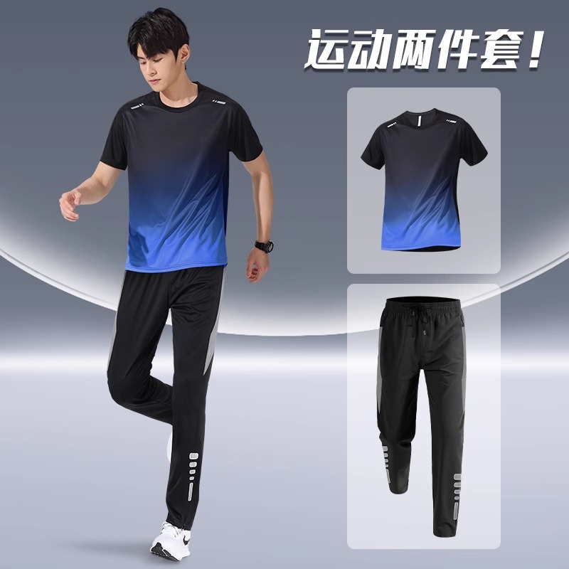 Trajes deportivos para hombres para correr otoño delgado ropa de secado rápido mangas largas pantalones largos casuales 2024 nuevo ciclismo fitness
