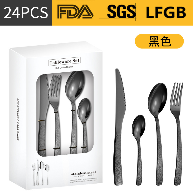 Cuchillo y tenedor de cubiertos de acero inoxidable, cuchillo y tenedor de productos transfronterizos, cuchillo y tenedor de cuchillo de filete de comida occidental, cuchillo y tenedor de cucharas