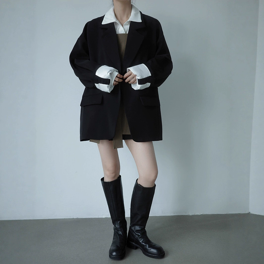 Сухой журавль осень и зима Новый японский стиль простой широкий плечо модный пиджак Свободный Повседневный удобный Топ для женщин