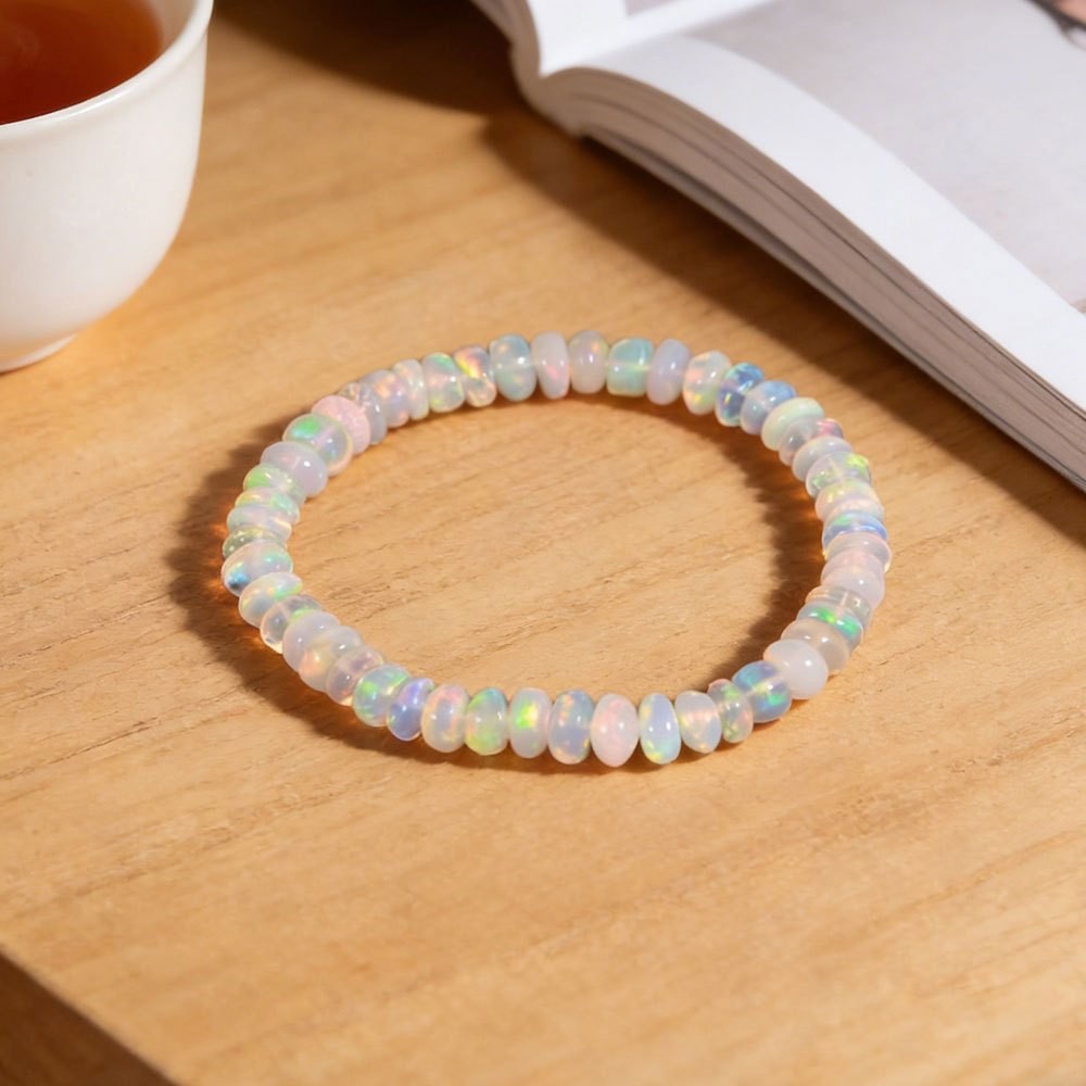 Temu Xiyin Tk Popular Opal Beaded Bracelet Handmade Elastic Cord Wholesale Cross-Border Beads and Crafts