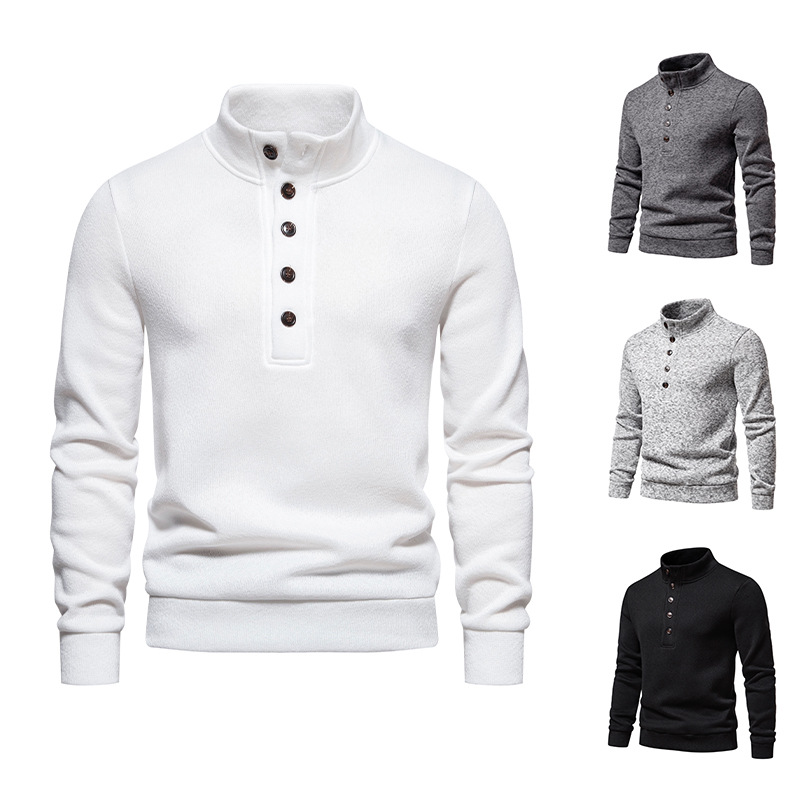 2023 men's turtleneck button sweater pullover casual jacket for men_voghion.com