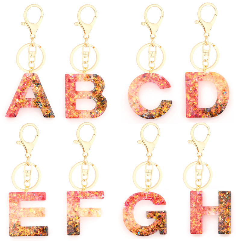 Retro Simple Style Letter Butterfly Resin Metal Women's Bag Pendant Keychain display picture 5