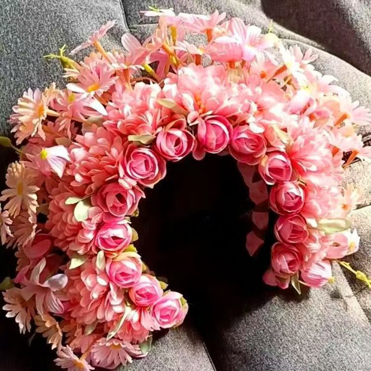 儿童簪花发箍头饰泉州汉服绢花发饰民族拍摄写真花朵发箍女孩花环