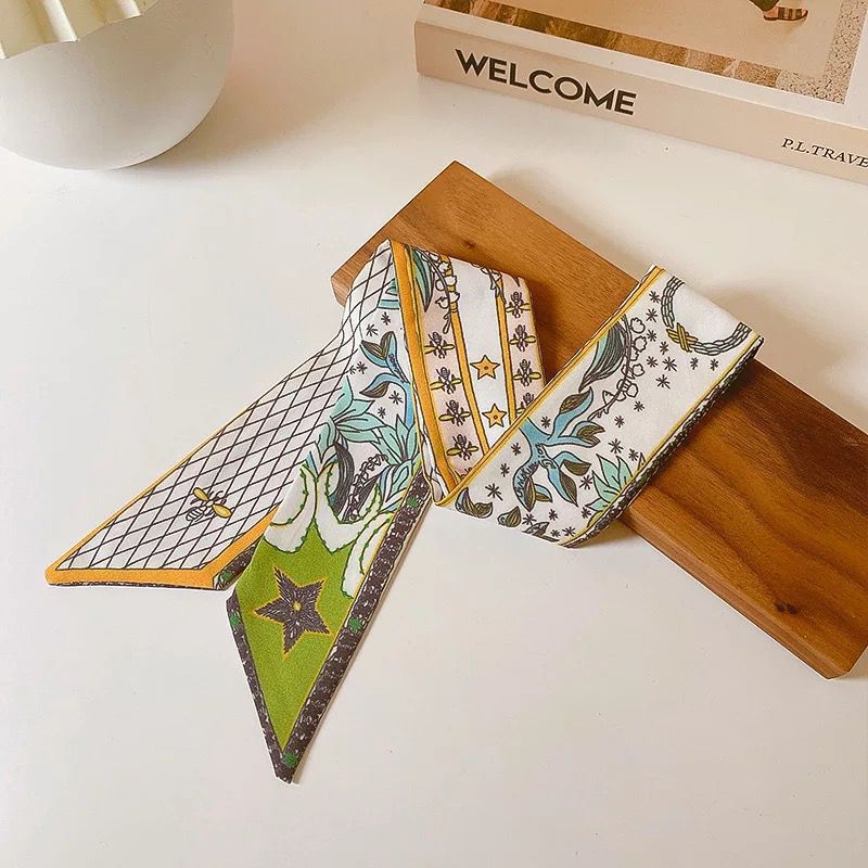 Estilo francés Internet celebridad bufanda banda para el cabello Niñas vintage pajarita banda para el cabello largo Corea del Sur ins cuerda para el cabello accesorios para el cabello