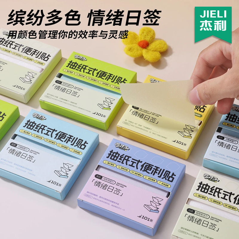 【透明抽纸便利贴】创意抽拉n次贴学生办公备忘标记留言贴抽纸式|undefined