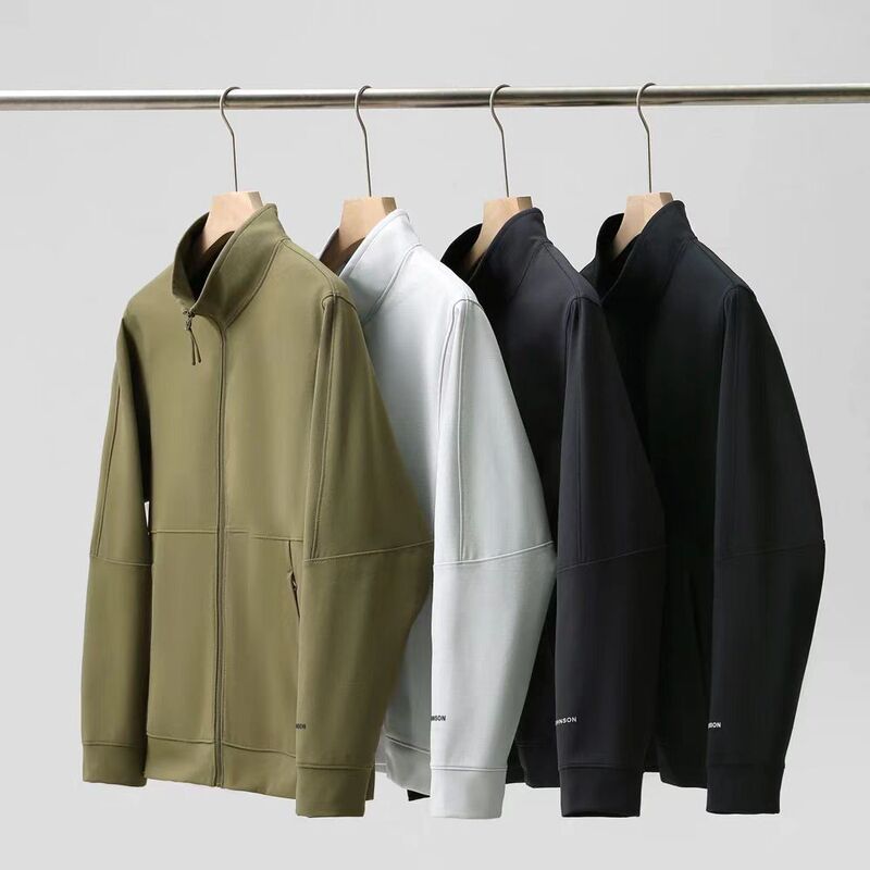 Italian Brand Alternative Three-Dimensional Cut Spring and Autumn Couple Stand Collar Stretch Simple Sports Casual Jacket Coat