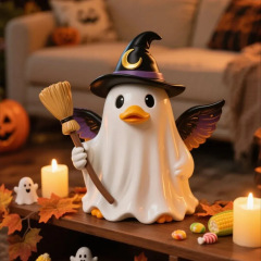 Ghost Duck Halloween Figurine鬼鸭万圣节小雕像树脂万圣节鸭子