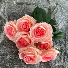 7叉转角爱玫瑰婚庆仿真花 假花路引拱门绢花植物墙仿真玫瑰花束