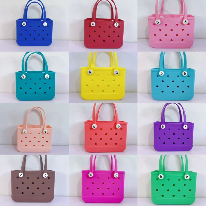 in stock Eva Beach Bag Hole Bag Large Medium Small Bogg Handbag Injection Molded Vegetable Basket Printed Eva Hole Bag