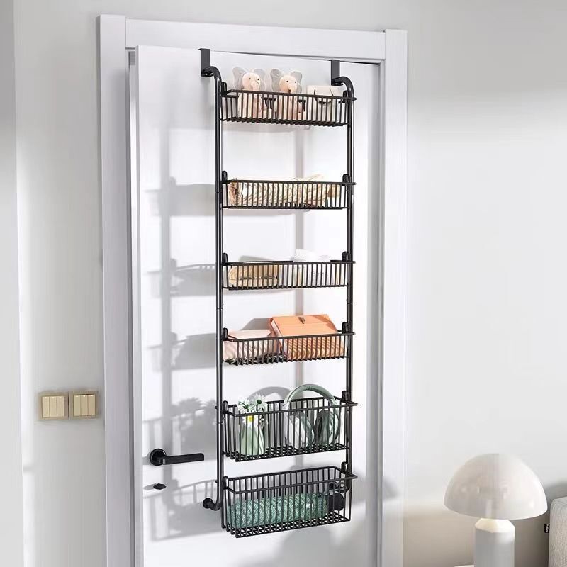 Wall-Mounted Storage Rack Behind the Door, Multi-Layer Storage Hanging Basket for Bedroom Door, Narrow Storage Rack Behind the Door Wall-Mounted Storage Rack Behind the Door, Multi-Layer Storage Hanging Basket for Bedroom Door, Narrow Storage Rack Behind the Door