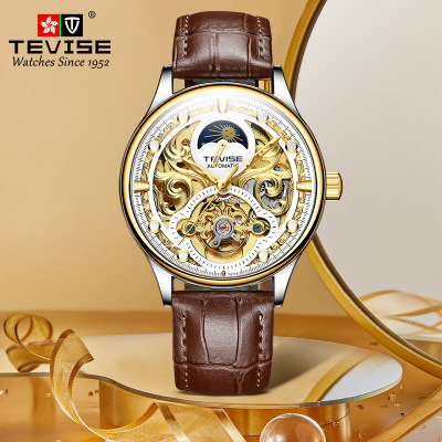 2026 new pattern watch Hollow waterproof business affairs leisure time watch fully automatic Belt man Mechanical watch