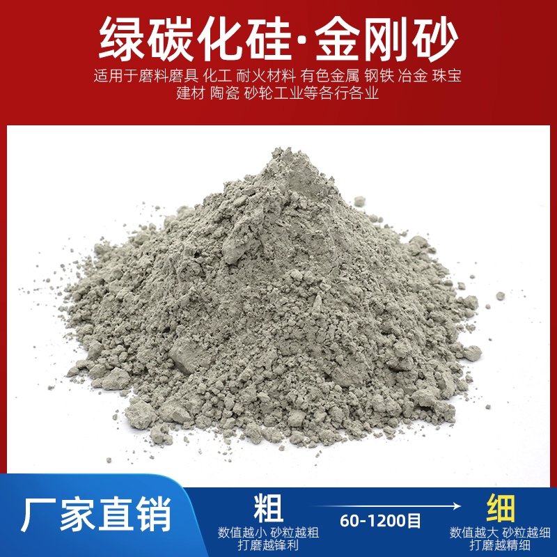 9P1E60 меш 80 меш-1200 меш зеленый карбид кремния абразивный порошок зеленый углеродный песок абразивный песок