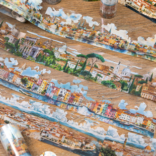 European Travel Pet Tape Retro Literary Healing European City Versatile Planner Decoration Material Stickers