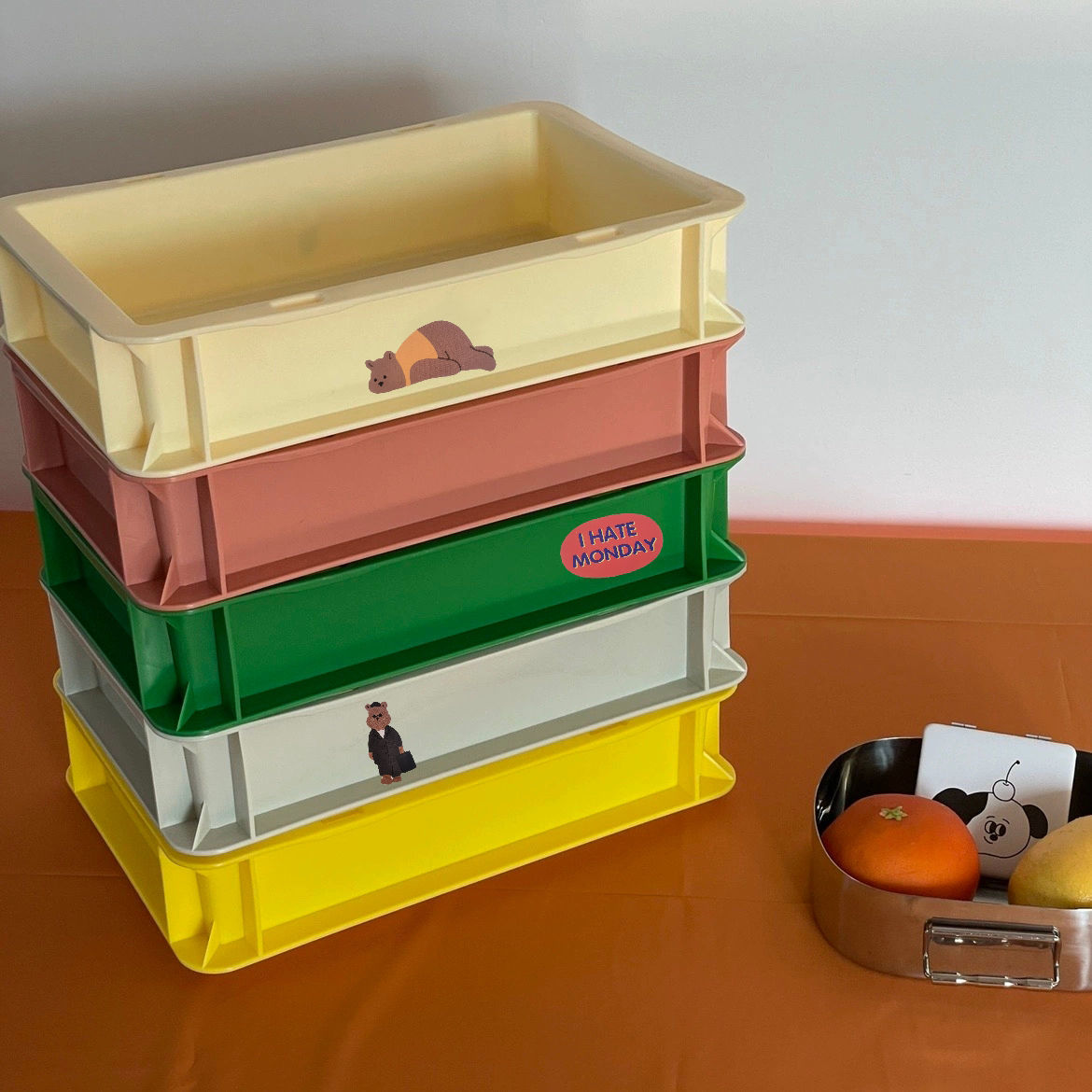 簡約創意ins風純色雜物收納盒宿舍化妝品文具桌面置物籃收納筐