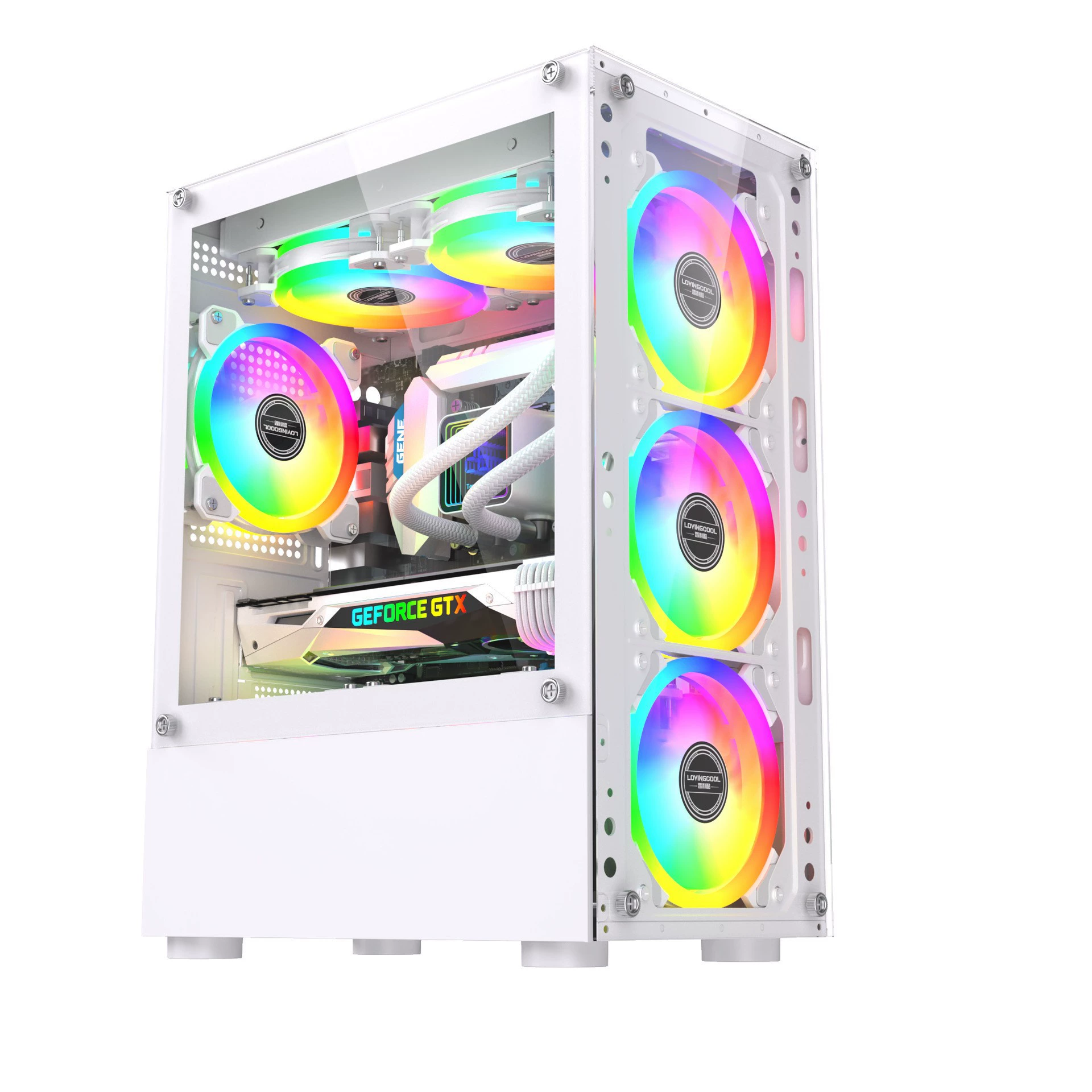 Rayliku 3310 настольный компьютер ATX корпус закаленное стекло водяное охлаждение e-спорт RGB игровая консоль