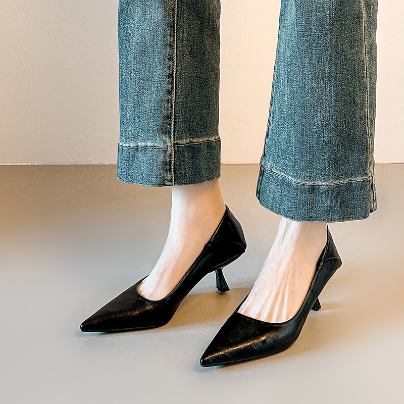 High-End and Elegant Pointed-Toe High-Heeled Shoes for Women, French-Style Stiletto Heels, New Sexy and Comfortable Shallow-Mouthed Commuter Shoes for Women High-End and Elegant Pointed-Toe High-Heeled Shoes for Women, French-Style Stiletto Heels, New Sexy and Comfortable Shallow-Mouthed Commuter Shoes for Women