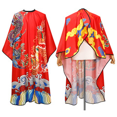 New hairdressing dragon and phoenix pattern hairdressing cloth, barber shop dyeing and perming tools, hair cutting shawl, oiled hairdressing cloth