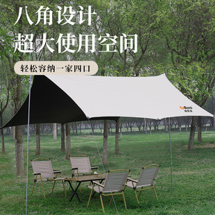 Vinyl Canopy Tent Outdoor Camping Portable Sunshade Rainproof Pergola Picnic Camping Butterfly Hexagonal Sunshade