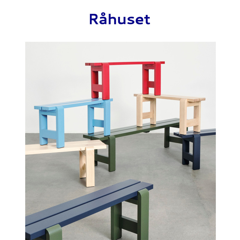 Rahuset Hay Weekday Outdoor Colorful Solid Wood Bench Nordic Modern Simple Rahuset Hay Weekday Outdoor Colorful Solid Wood Bench Nordic Modern Simple