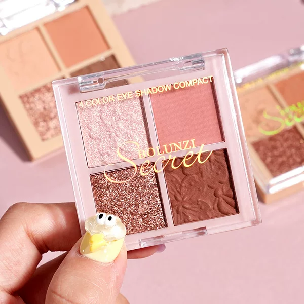 Ins Super Popular Internet Celebrity Hot-Selling Four-Color Eyeshadow Stage Makeup Quad Eyeshadow Palette Glitter Matte Eyeshadow