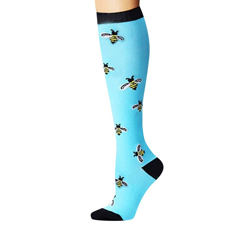 Compression Running Socks, Unisex Jacquard Knee-High Socks, Multiple Patterns, S/M & L/XL