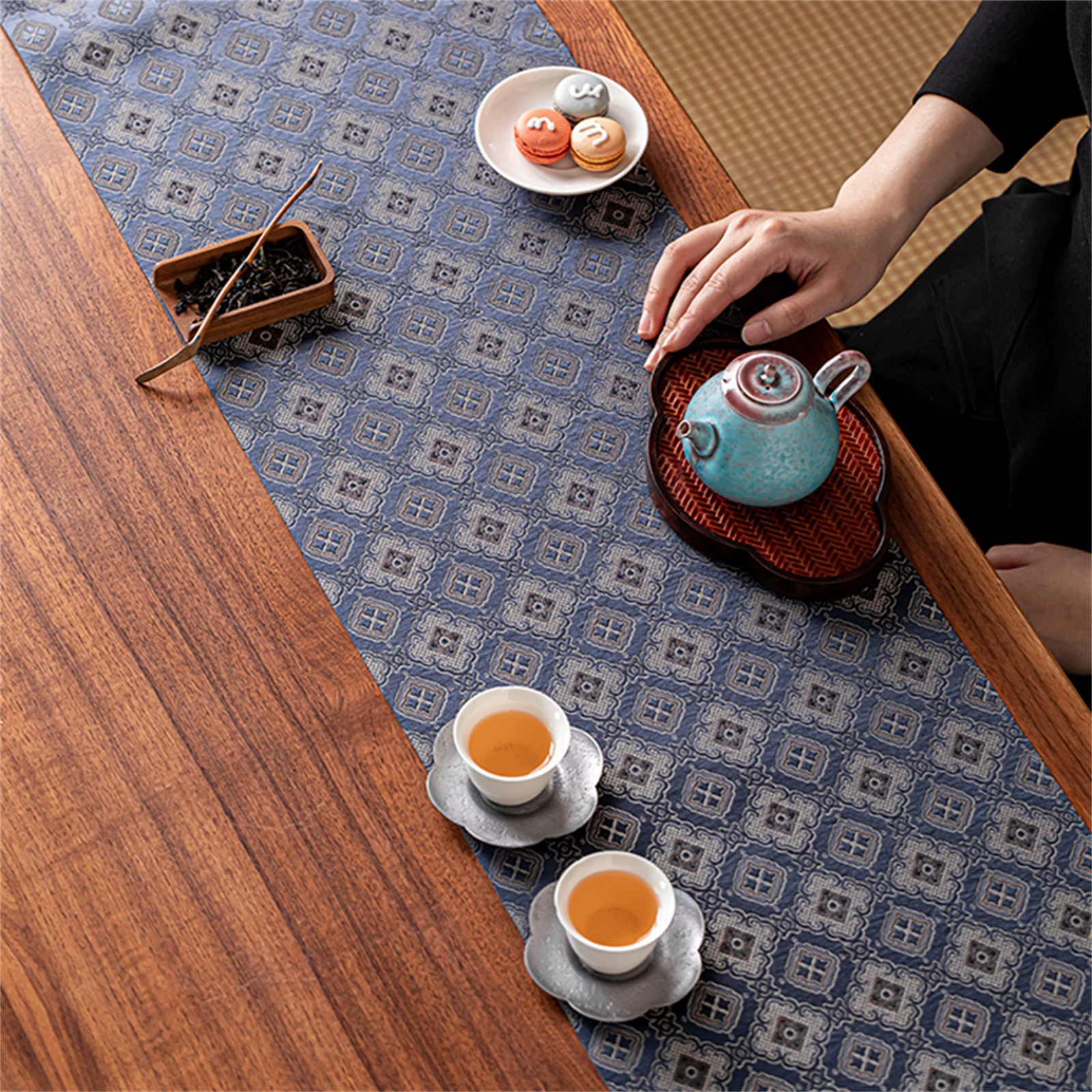 Брошь из бархатной атласа водостойкая чайная табличка новой китайской Zen чайная табличка знак ткань легкая роскошь чайный столик кофейный столик чайная церемония ноль