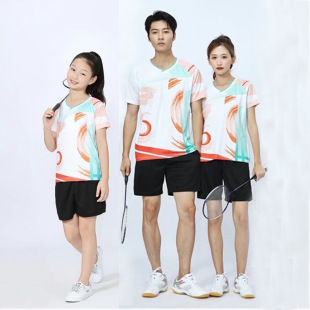 2021 new men's and women's badminton table tennis suit Children's short -sleeved competition clothes training top personality printing