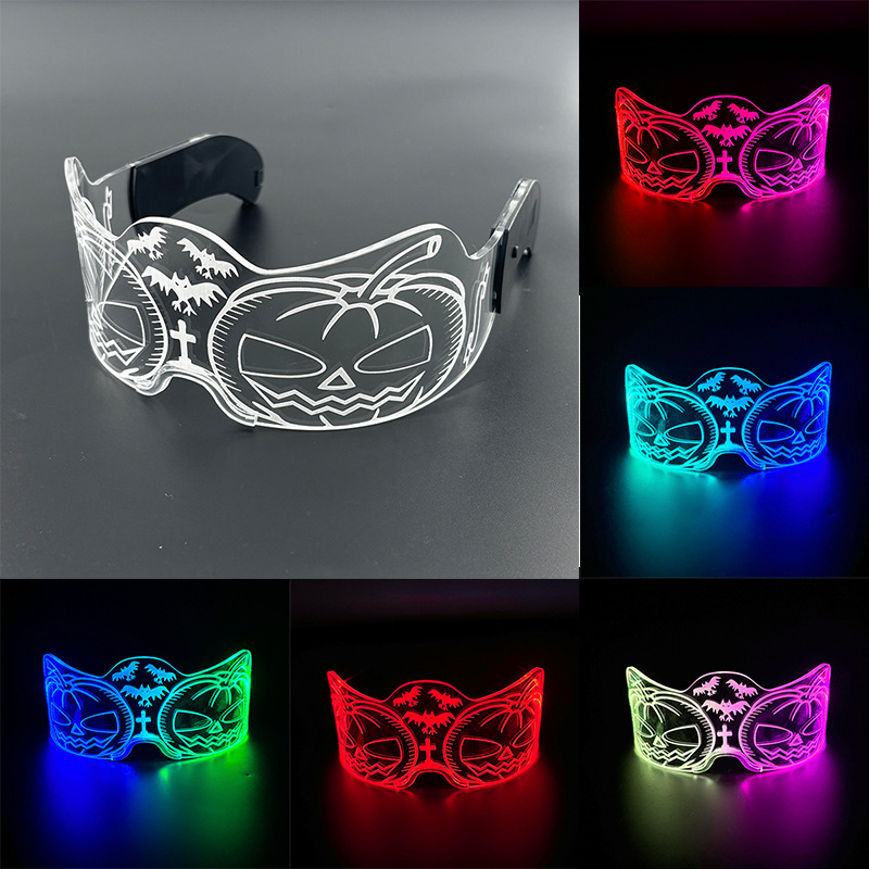 Tecnología del futuro gafas luminosas cool bar equipo bungee atmósfera props LED color media cara gafas de fiesta