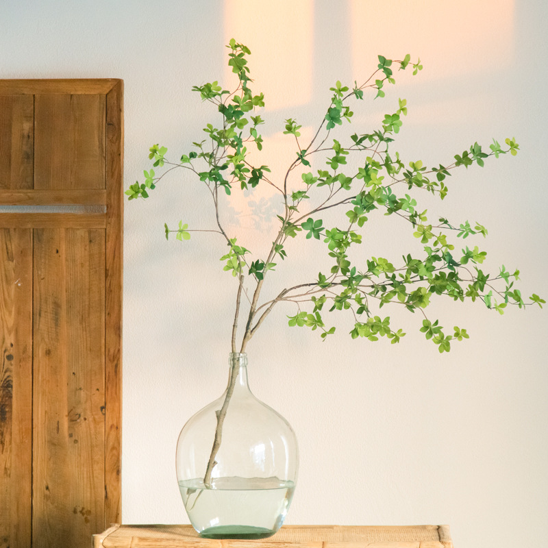 Nórdico artificial planta verde sola campana japonesa rama planta borracho madera rama flor arreglo interior escritorio Sala Decoración