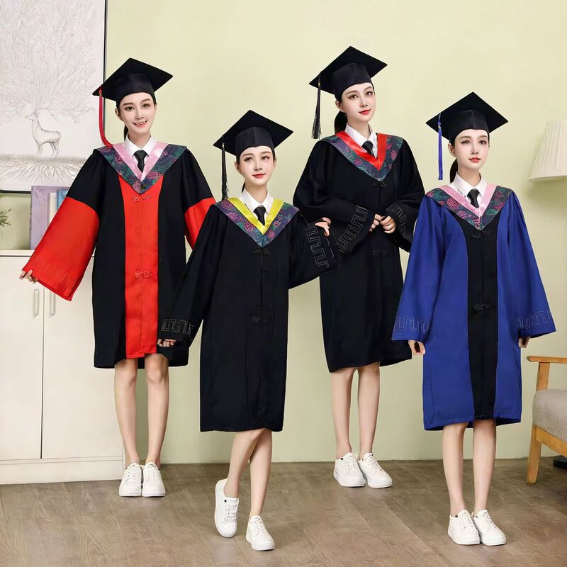 Bachelor's Gown, University Graduation Gown, Academic Gown, Undergraduate Liberal Arts and Science Degree Gown, Master's and Doctor's Gown, Academic Style Bachelor's Gown, University Graduation Gown, Academic Gown, Undergraduate Liberal Arts and Science Degree Gown, Master's and Doctor's Gown, Academic Style