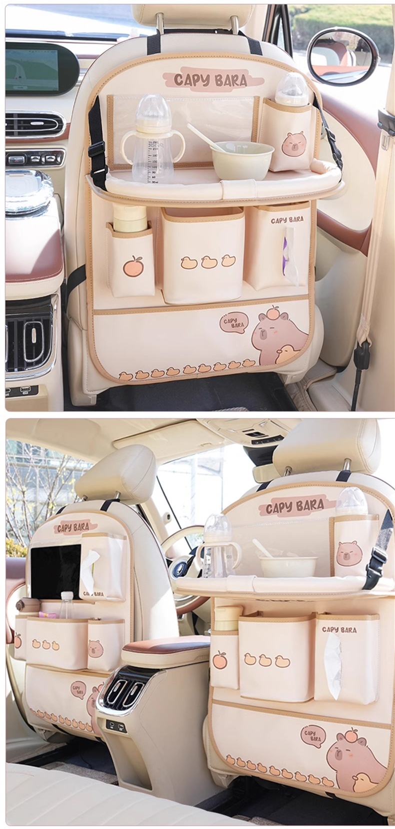 Car Seat Back Organizer Storage Bag Hanging Bag Car Rear Seat Small Table Dining Table Multifunctional Storage Bag