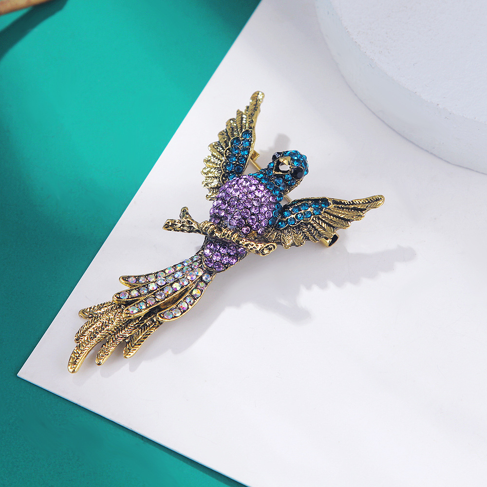 Eagle Pattern Retro Pin Eagle Alloy Plating Inlay Rhinestones Unisex Brooches