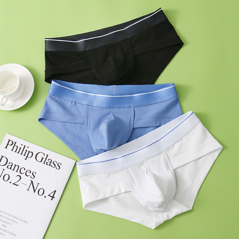 Pantalones de algodón para hombres, pantalones de triángulo transpirables, bolsillos convexos en U, cintura baja, pantalones de triángulo jóvenes sexy para hombres