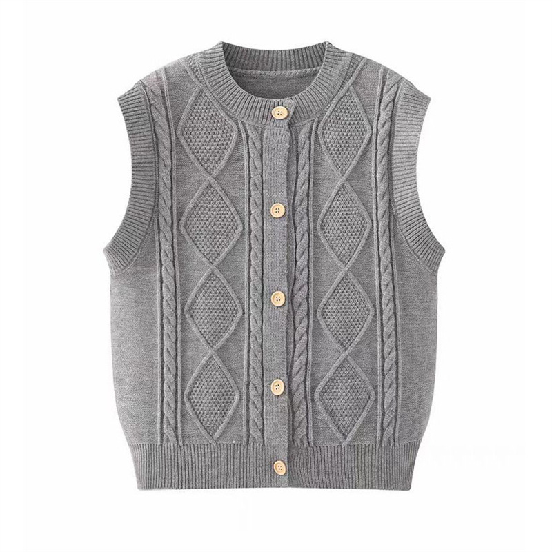 24 Dongpuyuan estilo retro renacimiento chaleco de mujer Cardigan de cuello redondo suministro de primera mano